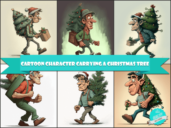 Cartoon Character Christmas: Festive Illustrations for Blogs