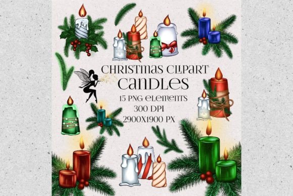 Christmas Candles Clipart: Premium PNG Illustrations
