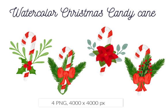 Christmas Candy Cane Set: Illustrations for Holiday Sales