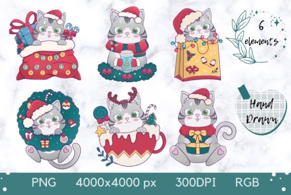 Christmas Clipart, Christmas Cats PNG: Illustrations Review