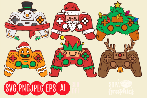 Christmas Gamer Controller Xmas Gaming Illustrations Review