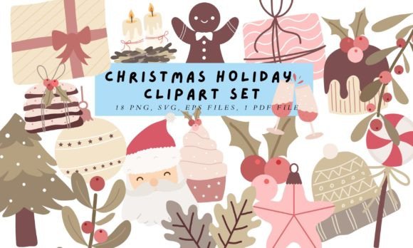 Christmas Holiday Clipart Bundle: Fresh Illustrations