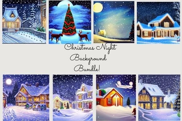 Christmas Night Bundle: Festive Illustrations