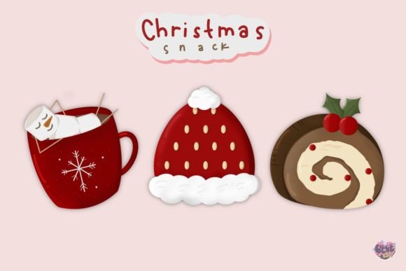 Christmas Snack Illustrations for Holiday Sales