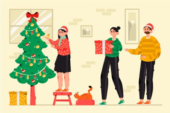 Christmas Tree Decoration Background Illustrations Review