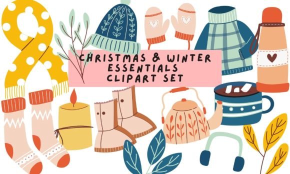 Christmas Winter Essential Clipart Bundl: Premium Illustrations