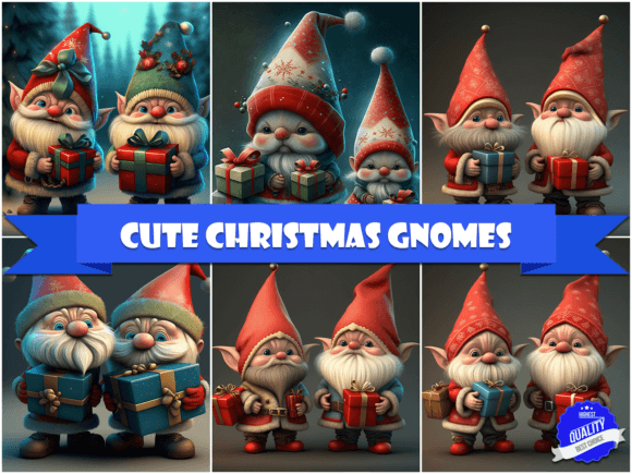 Cute Christmas Gnomes: Festive Illustrations for Sellers
