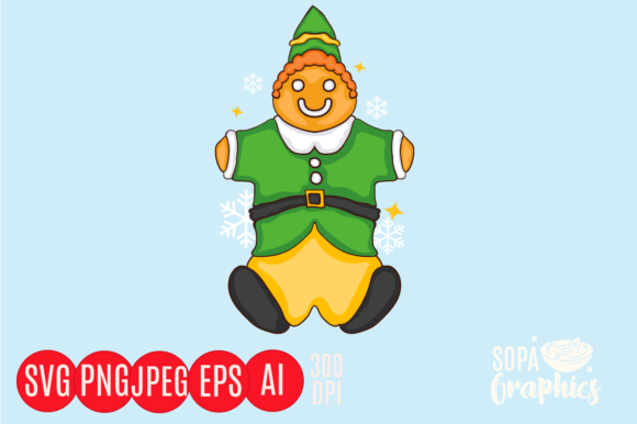 Gingerbread Elf Funny Christmas: Festive Illustrations