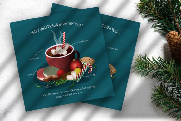 Hot Chocolate and Cookies for Christmas: Festive Illustrations