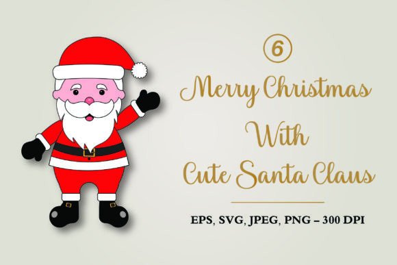 Merry Christmas Cute Santa: Festive Illustrations