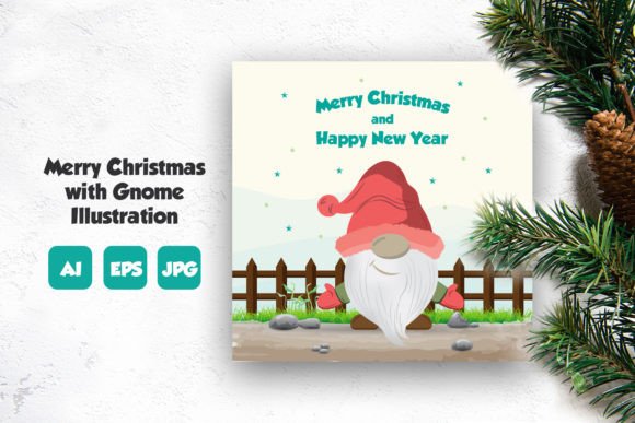 Merry Christmas Gnome Illustrations for Branding