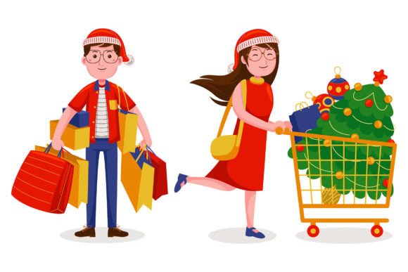 Review: Christmas Shopping Vector Pack 01 Illustrations
