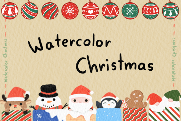 Watercolor Christmas Illustrations for Branding